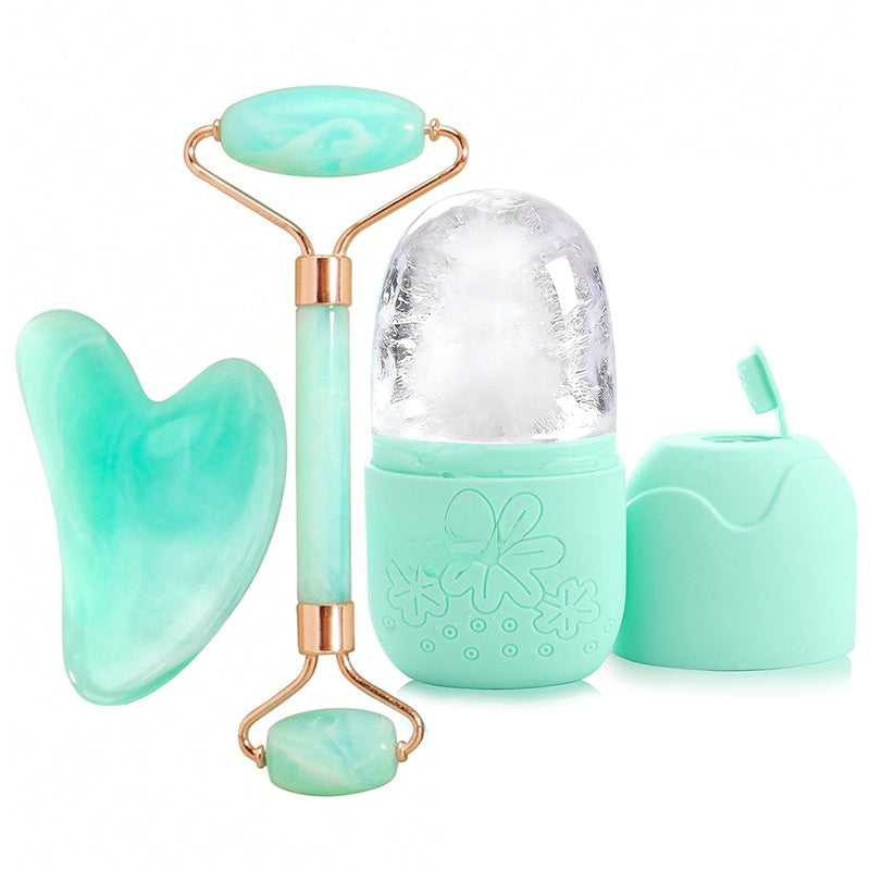 ClearSkin Pink Ice Roller & Facial Scraper Set (3-Piece)