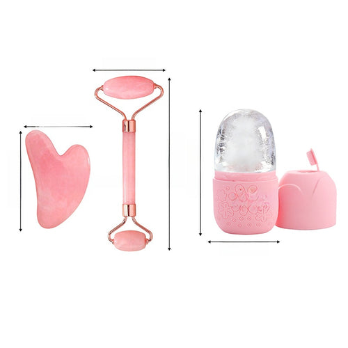 ClearSkin Pink Ice Roller & Facial Scraper Set (3-Piece)