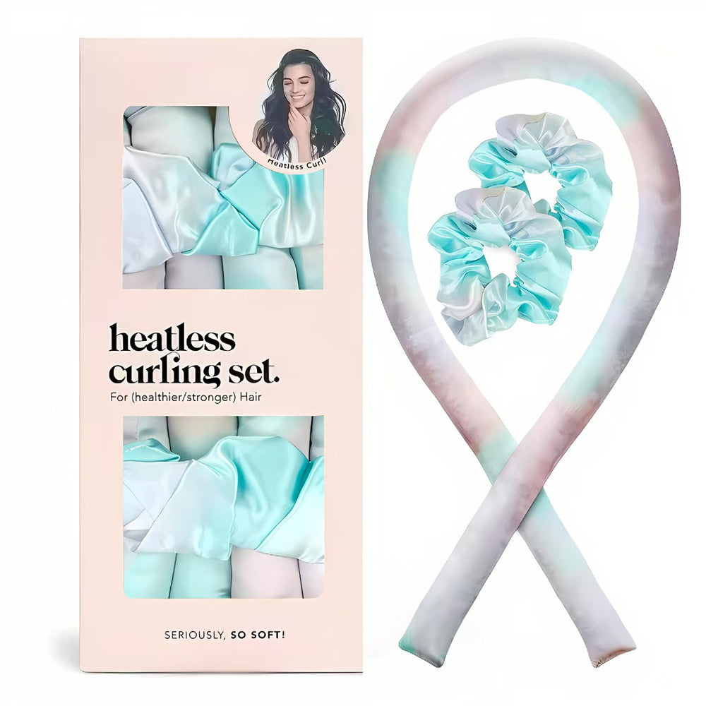 Satin Tie-Dye Heatless Hair Curling Rod Set